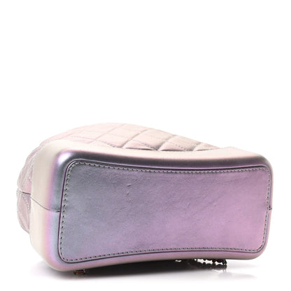 Iridescent Lambskin Calfskin Quilted Gabrielle Backpack Light Purple