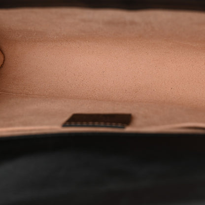 Textured Calfskin Web Small Rajah Slim Flap Shoulder Bag Black