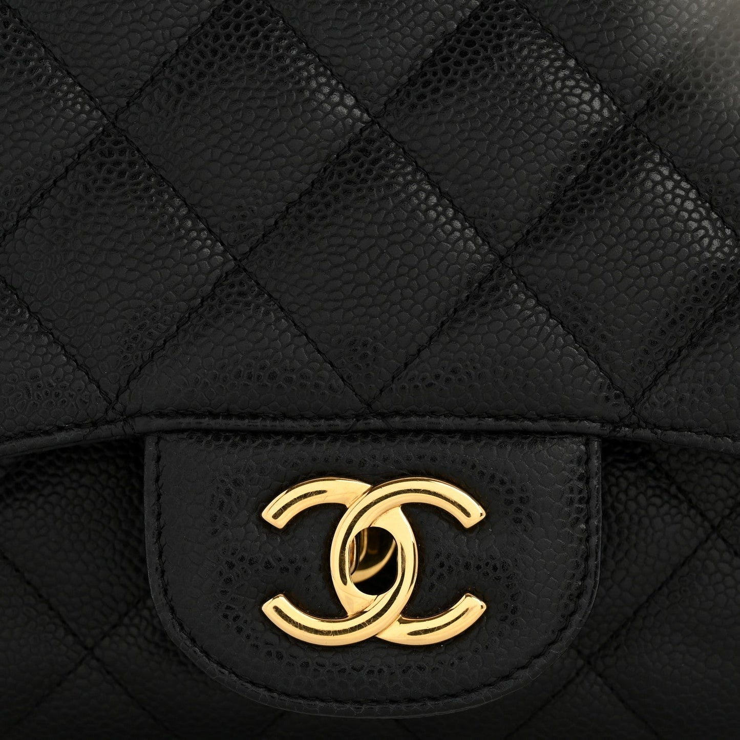Caviar Quilted Jumbo Single Flap Black