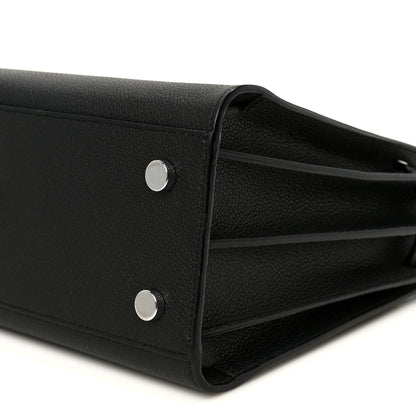 Grained Calfskin Small Sac De Jour Black