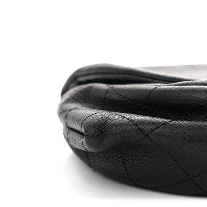 Lambskin Half Moon Wallet On Chain WOC Black