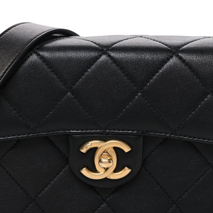 Calfskin Quilted Moon Messenger Black