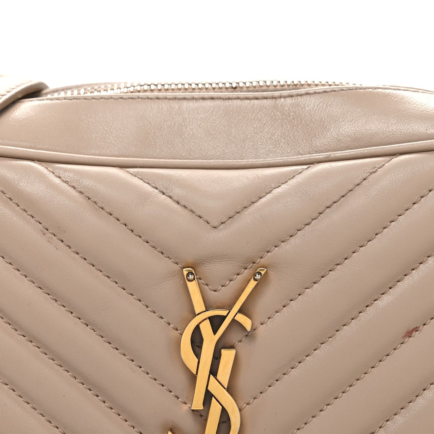 Calfskin Matelasse Monogram Lou Camera Bag Dark Beige
