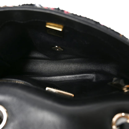 Sequin CC Small Single Flap Black Multicolor