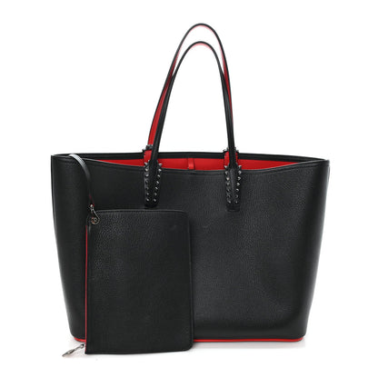 Calfskin Spikes East West Cabata Tote Black