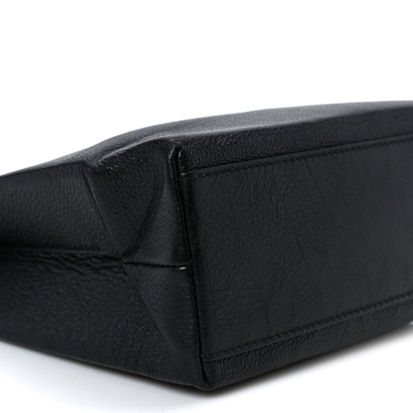 Calfskin Logo XXS Shopping Tote Black