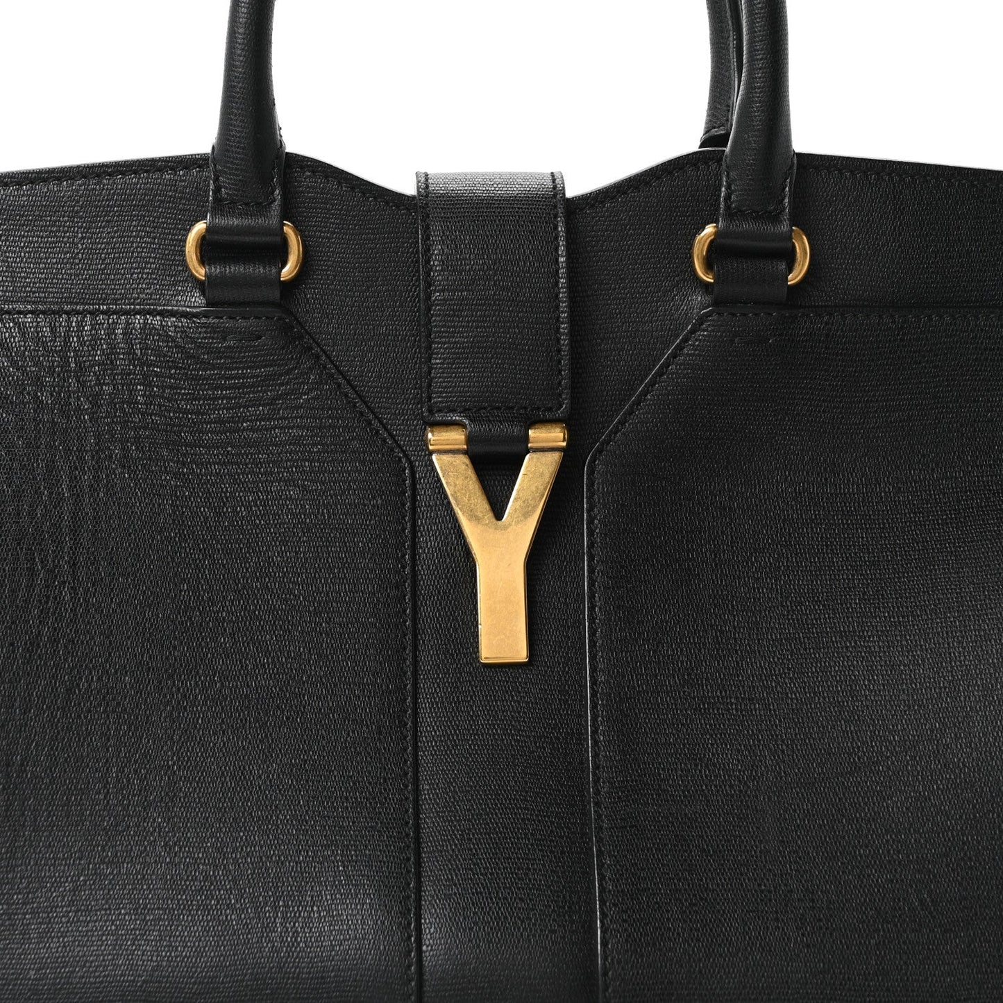Textured Calfskin Medium Cabas ChYc Black