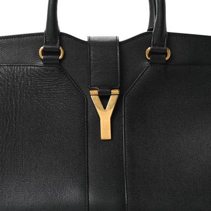 Textured Calfskin Medium Cabas ChYc Black