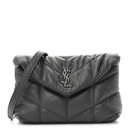 Lambskin Quilted Toy Loulou Puffer Monogram Chain Satchel Fog