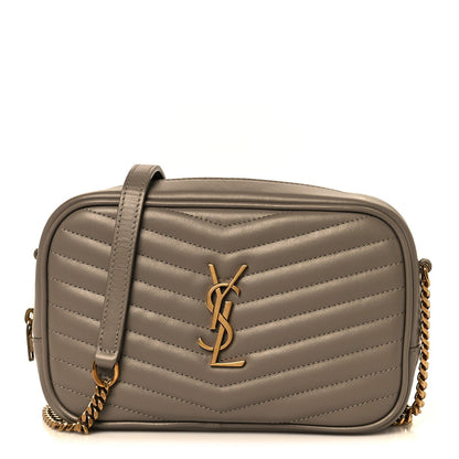 Calfskin Matelasse Monogram Mini Lou Camera Bag Greyish Brown