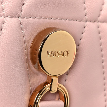 Lambskin Quilted Mini Kleio Crossbody Bag Light Pink