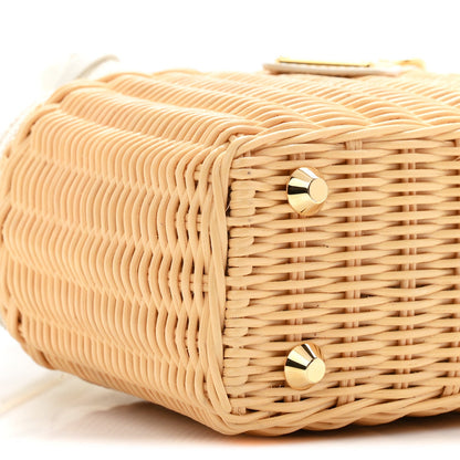 Wicker Canvas Mini Tote Naturale White