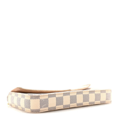 Damier Azur Pochette Felicie Chain Wallet Rose Ballerine