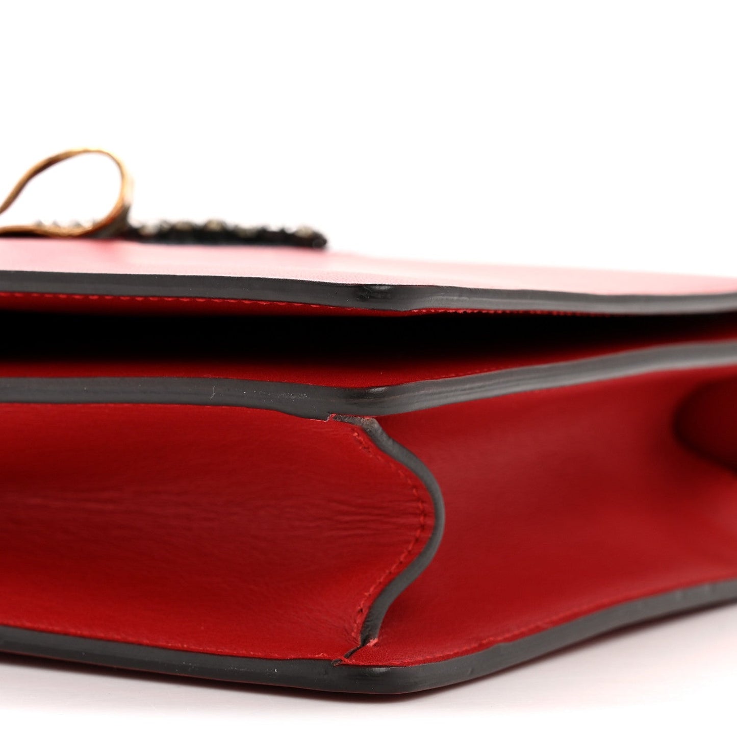 Calfskin Web Medium Peony Chain Shoulder Bag Red