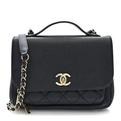 Caviar Quilted Medium Business Affinity Flap Black