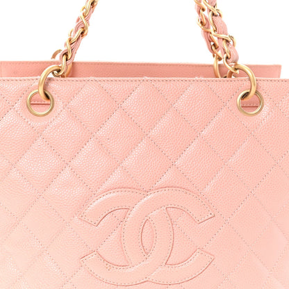 Caviar Quilted Petit Timeless Shopping Tote PTT Pink