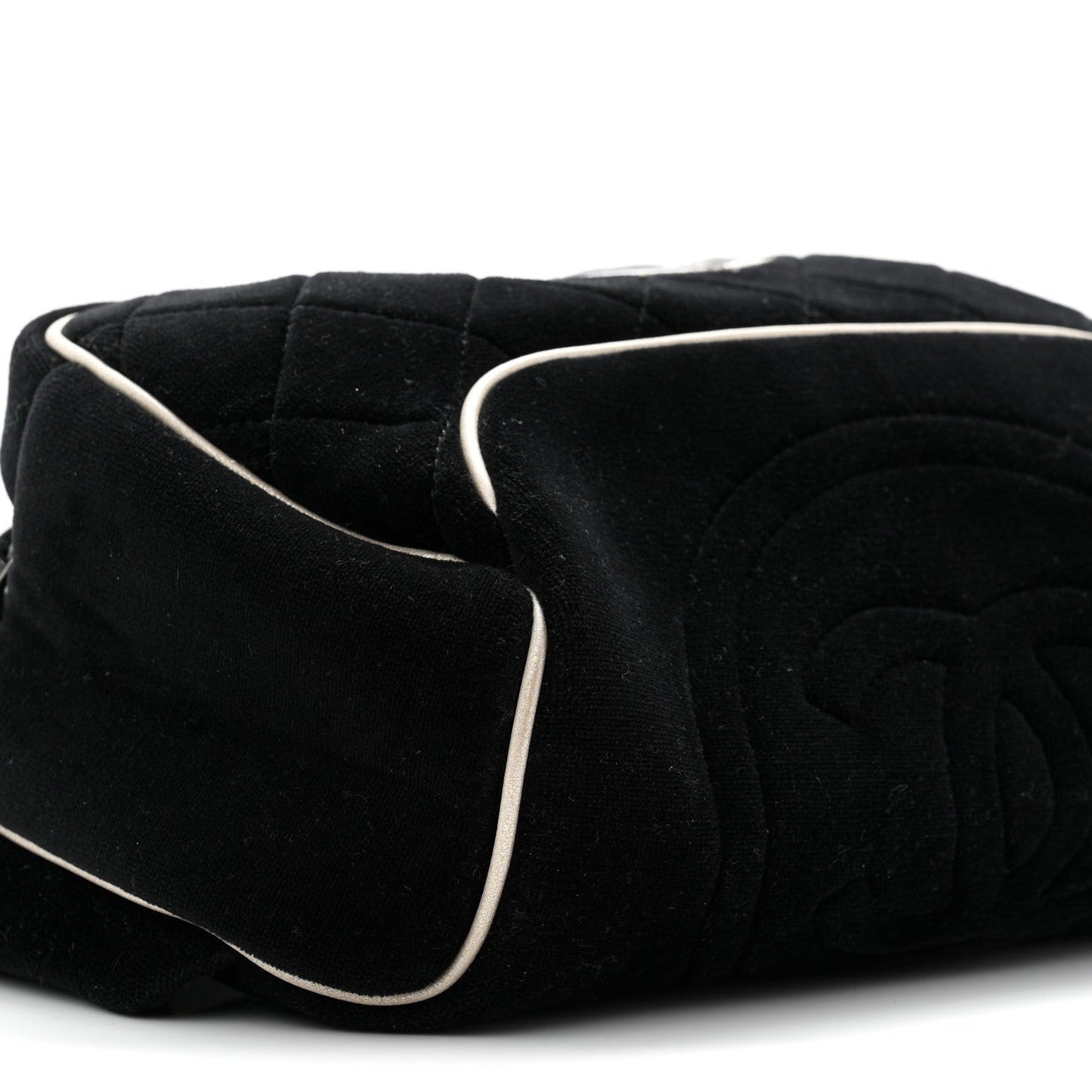 Velvet Quilted Coco Neige Waist Bag Black