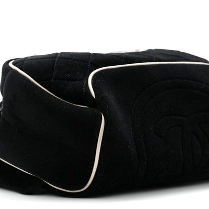 Velvet Quilted Coco Neige Waist Bag Black