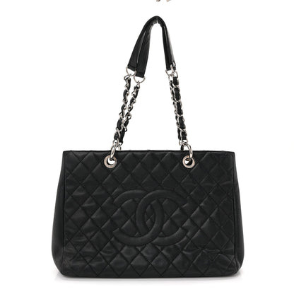 Caviar Quilted Grand Shopping Tote GST Black