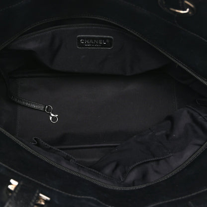 Coated Canvas Quilted Large Paris Biarritz Tote Black