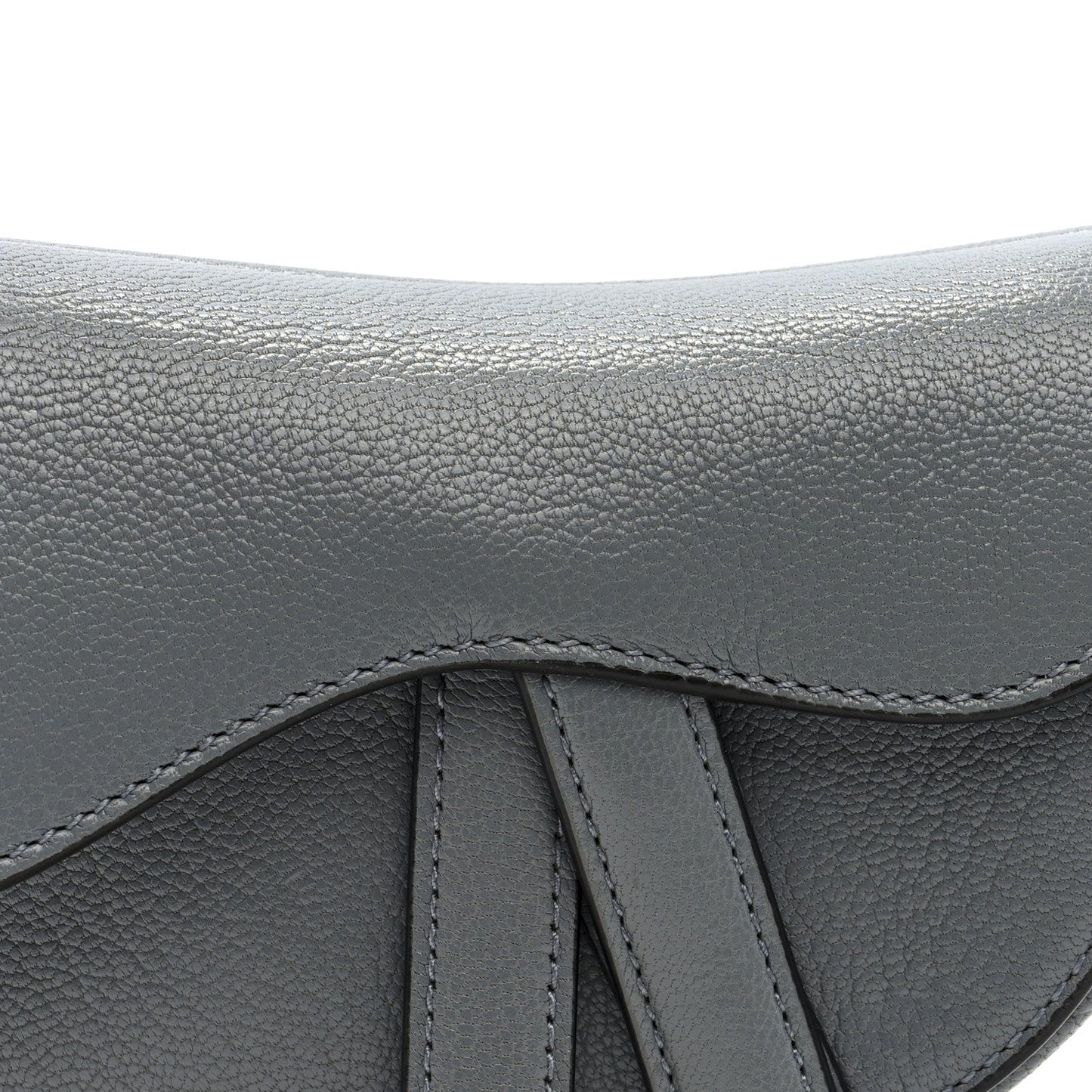Grained Calfskin Mini Saddle Bag Sky Blue