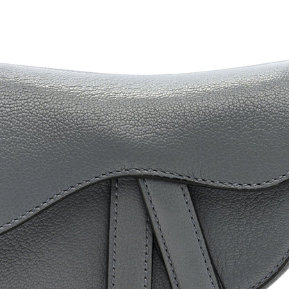 Grained Calfskin Mini Saddle Bag Sky Blue
