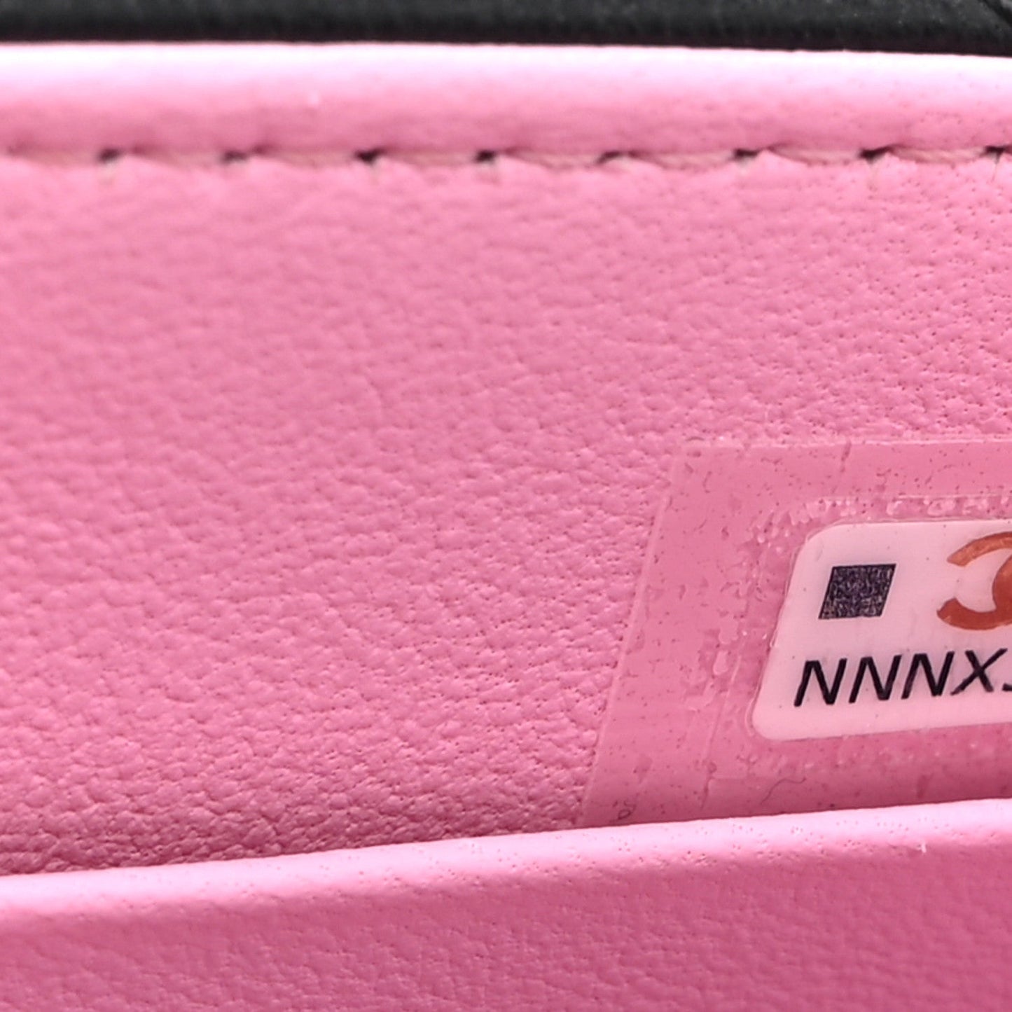 Lambskin Quilted Bi-Color Top Handle Clutch With Chain Black Pink