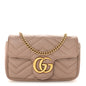 Calfskin Matelasse Super Mini GG Marmont Shoulder Bag Porcelain Rose