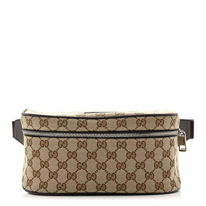Monogram Dollar Calfskin Waist Pouch Beige Ebony Testa di Moro Marrone Scuro