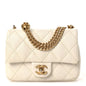 Caviar Quilted Mini Sweetheart Flap White