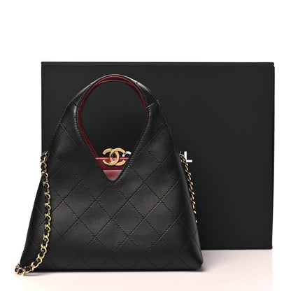 Calfskin Chic Lady Small Shopping Tote Black