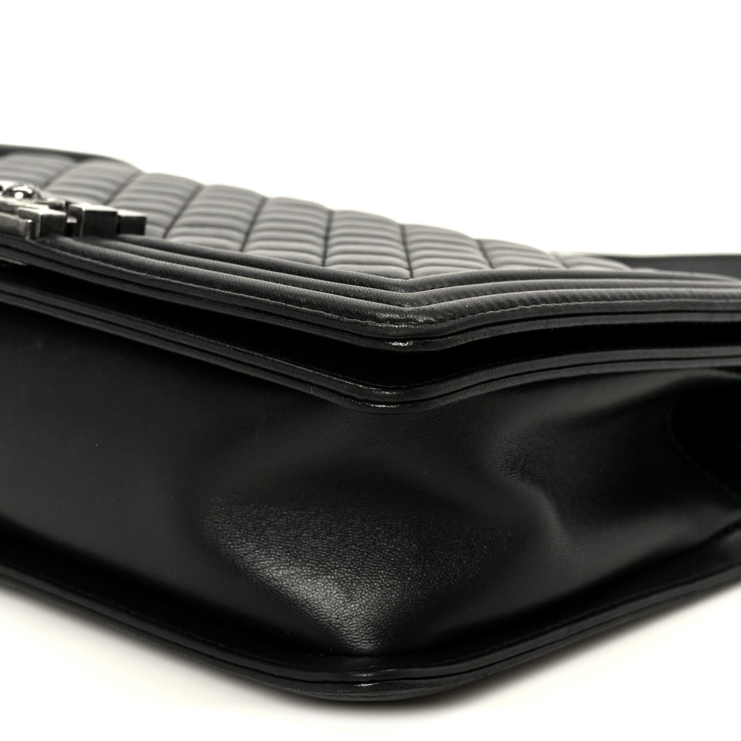 Calfskin Quilted New Medium Boy Flap Black