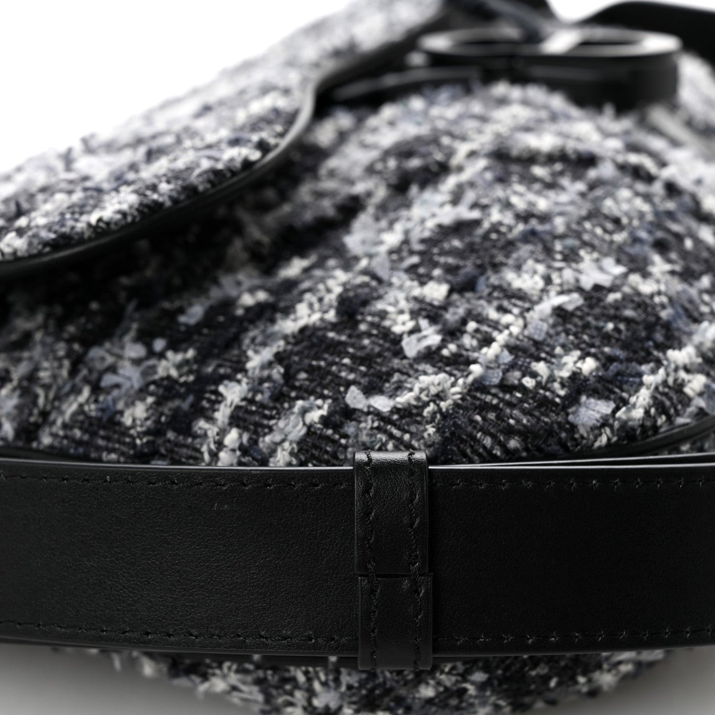 Tweed Saddle Bag Black Silver