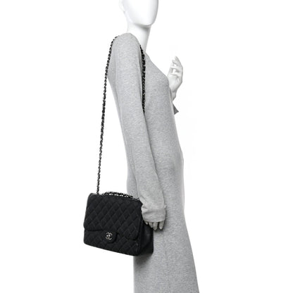 Caviar Quilted Jumbo Single Flap Black
