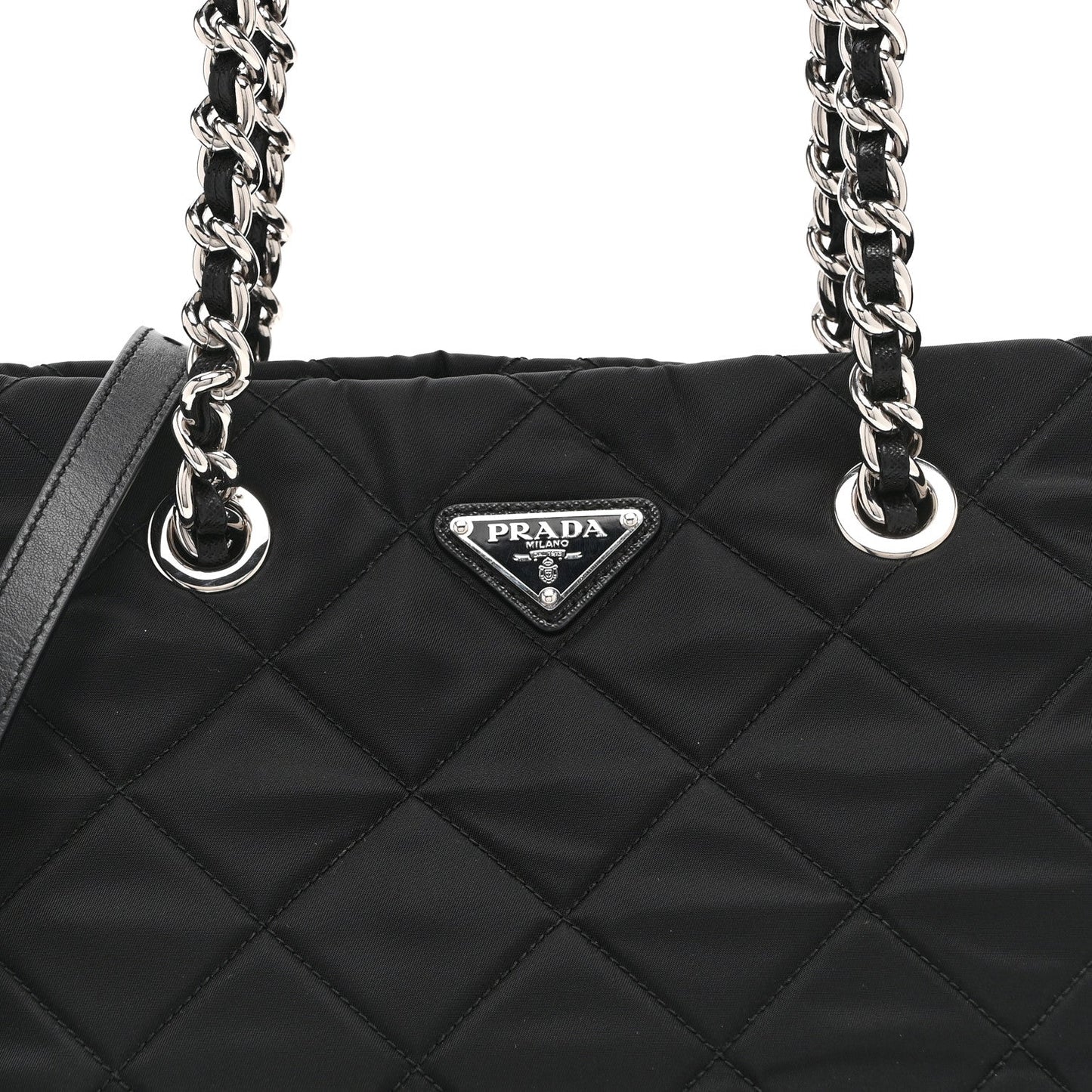 Nylon Tessuto Impuntu Quilted Tote Black