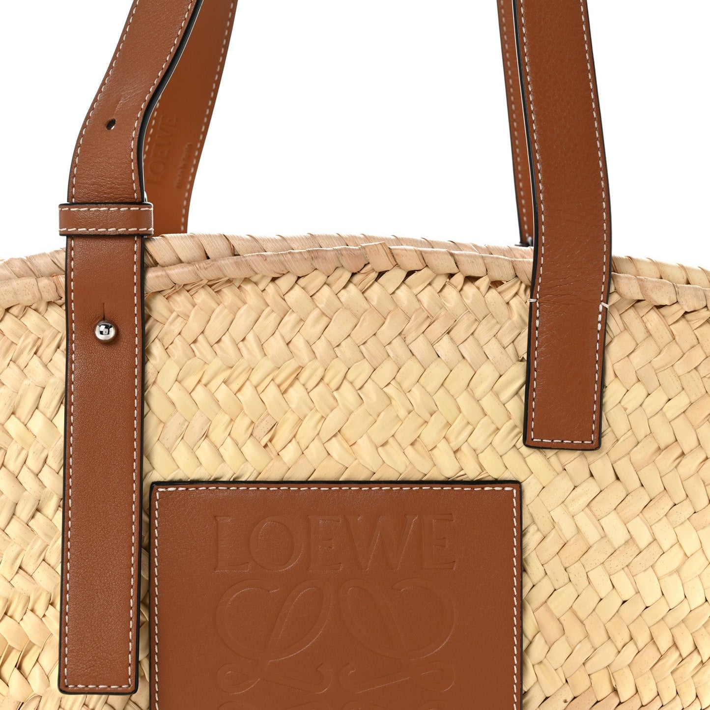Raffia Basket Tote Bag Natural Tan