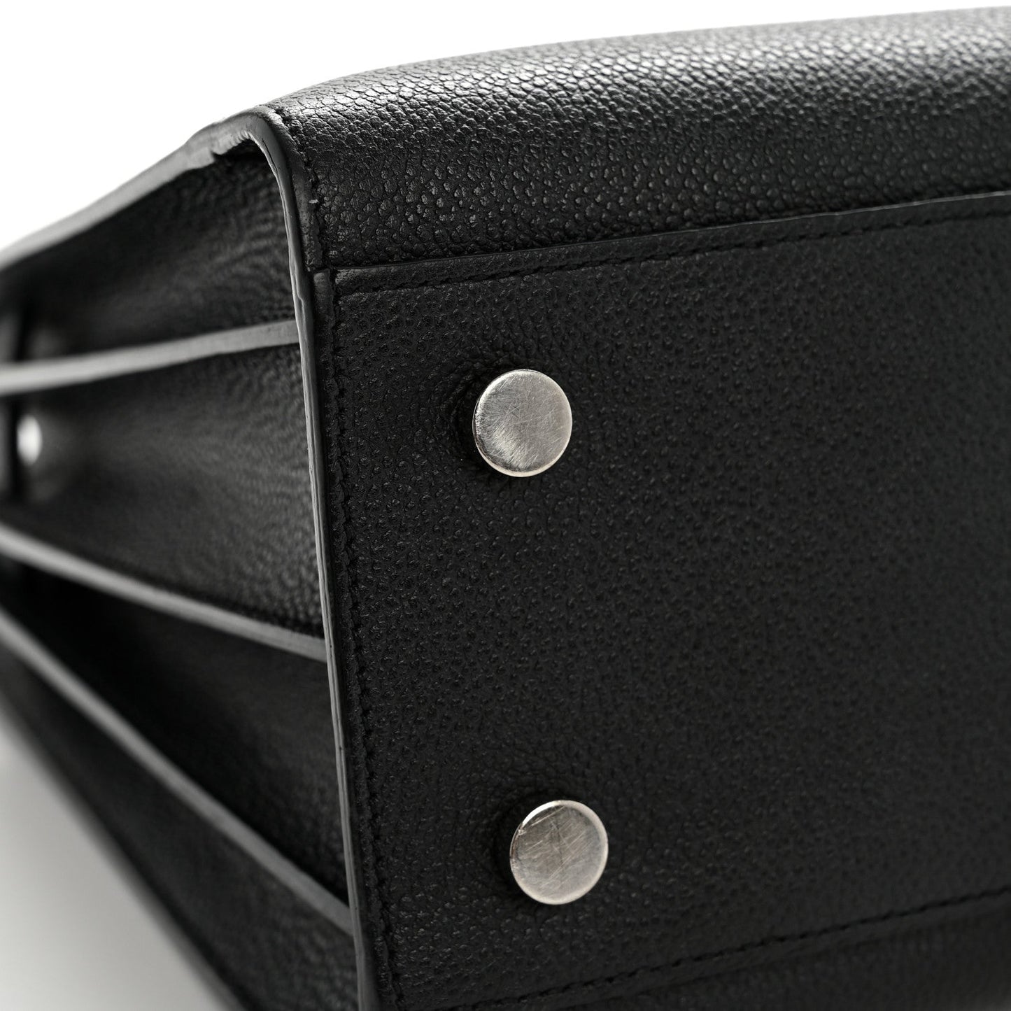 Grained Calfskin Baby Sac De Jour Black