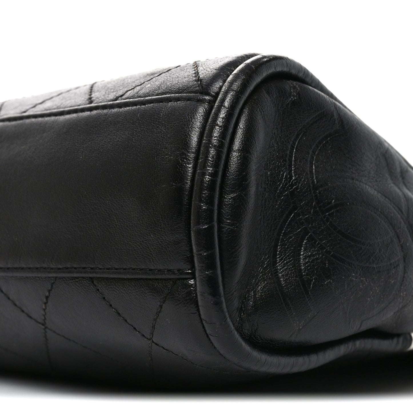 Lambskin Stitched Medium Ultimate Soft Tote Black