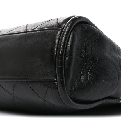 Lambskin Stitched Medium Ultimate Soft Tote Black