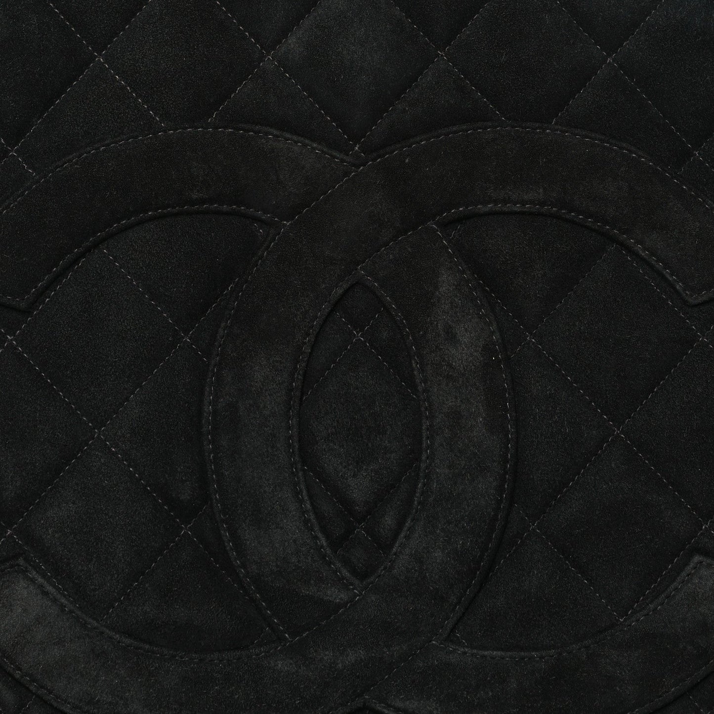 Suede Quilted Medallion Tote Black