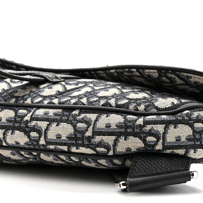 Oblique Mens Saddle Bag Blue
