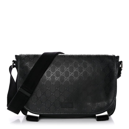 Imprime Monogram Medium Double Buckle Flap Messenger Bag Black