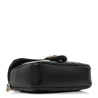 Lambskin Matelasse Mini GG Marmont Shoulder Bag Black