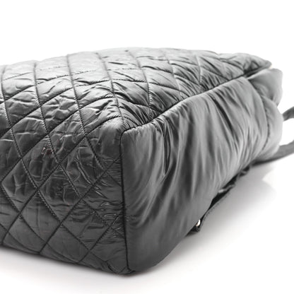 Nylon Quilted Coco Cocoon Backpack Black
