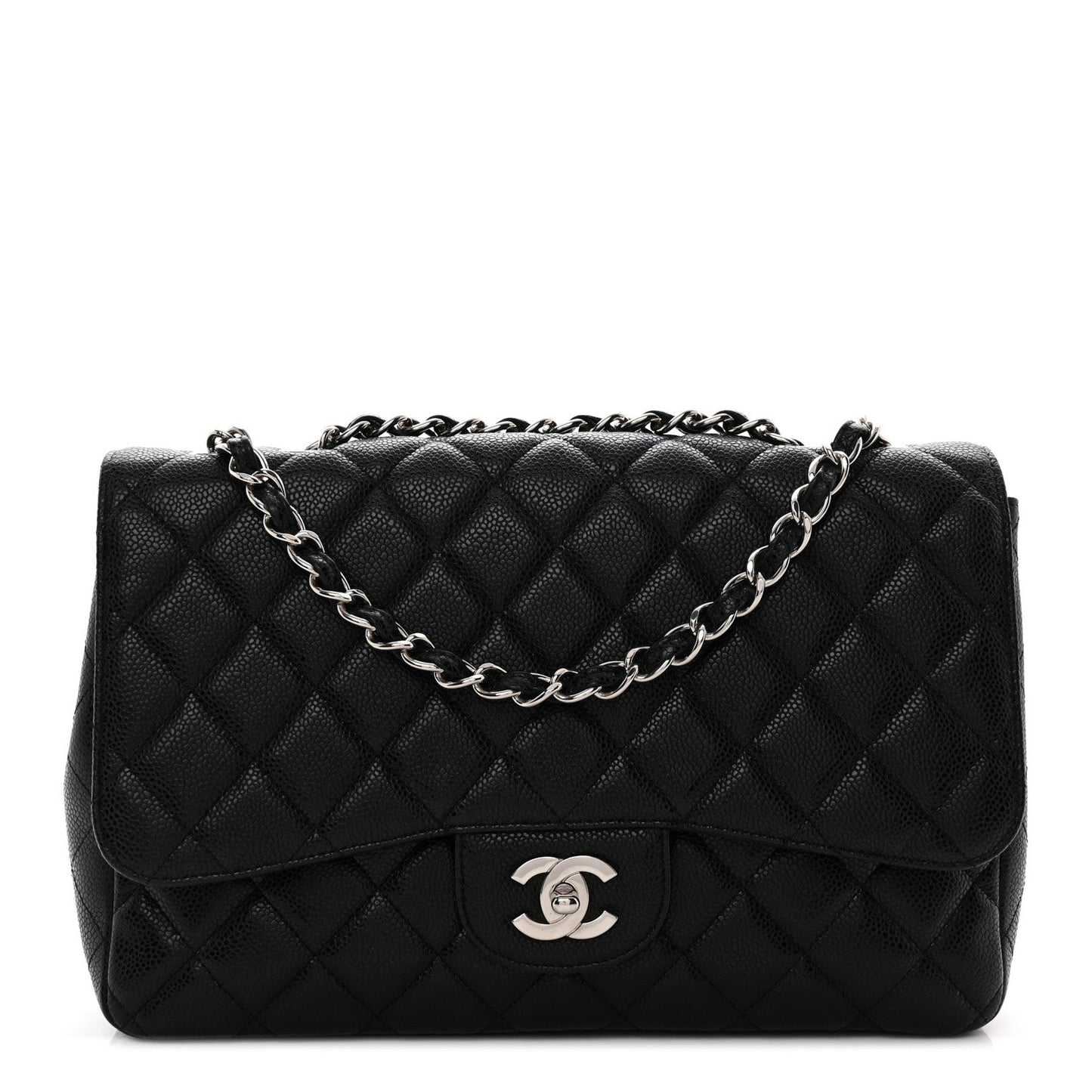 Caviar Quilted Jumbo Single Flap Black