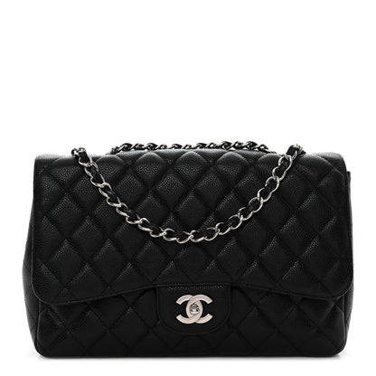 Caviar Quilted Jumbo Single Flap Black