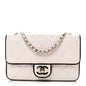 Lambskin Quilted Resin CC Mini Flap Bag White Black