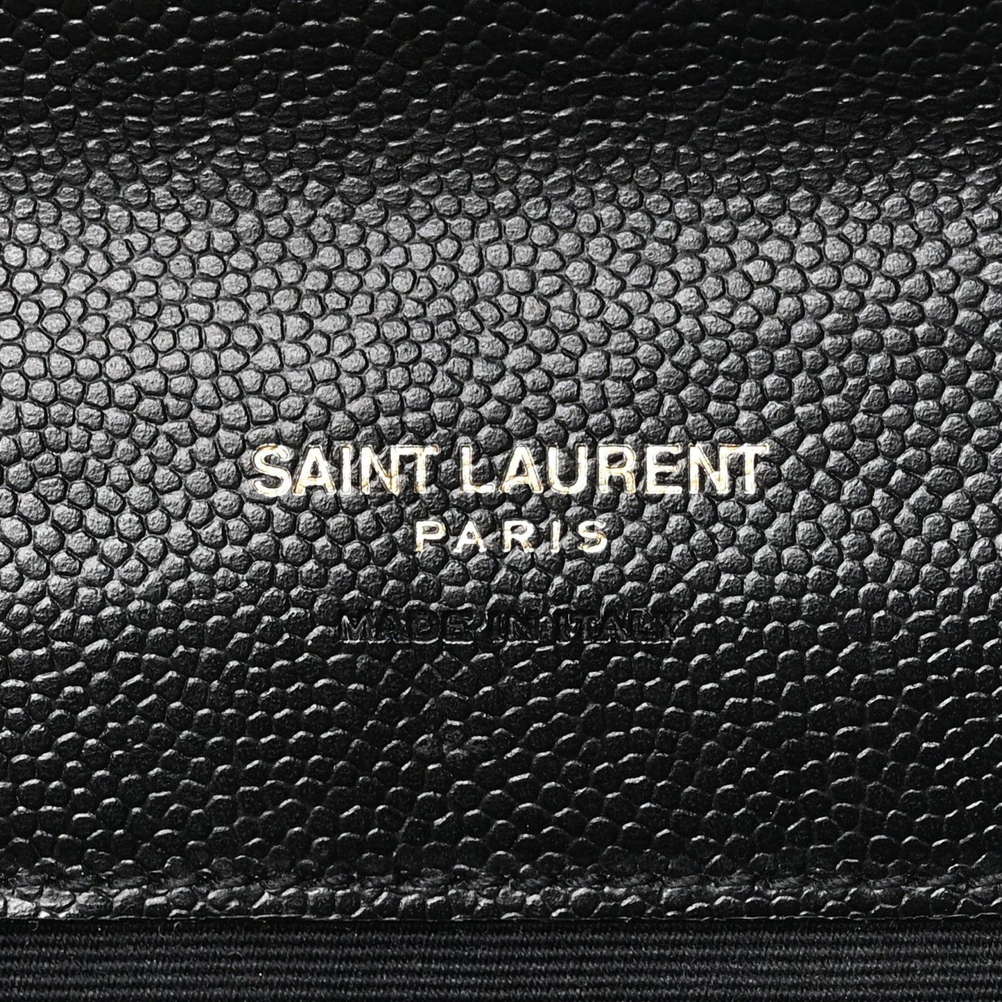 Grain De Poudre Matelasse Chevron Monogram Envelope Clutch Black