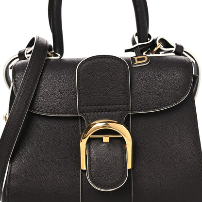 Grained Calfskin Bi-Color Brillant Mini Satchel Black