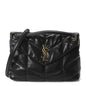 Lambskin Quilted Medium Loulou Puffer Monogram Chain Satchel Black